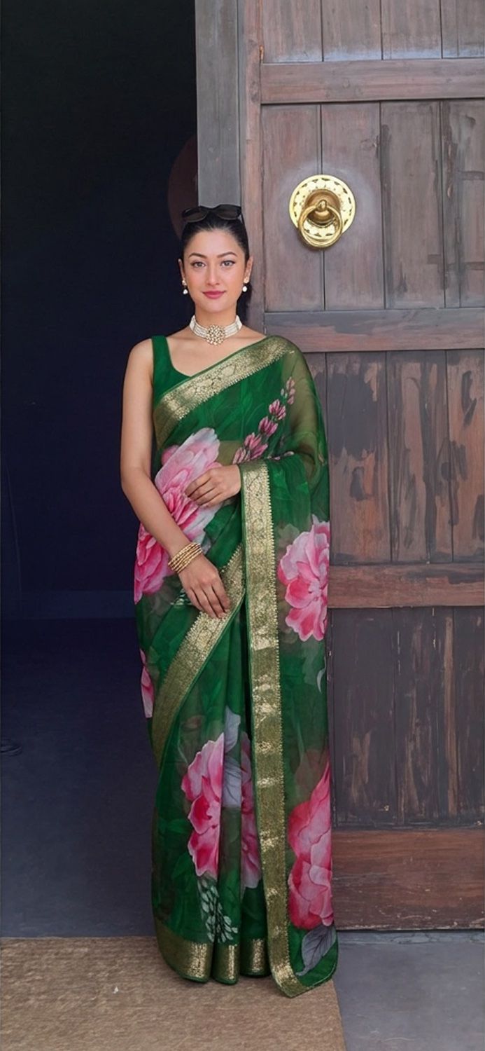 The saree, draped on you