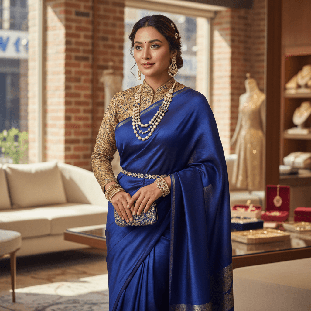 Beyond Basic: How to Accessorise a Plain Saree with Unmatched Elegance
